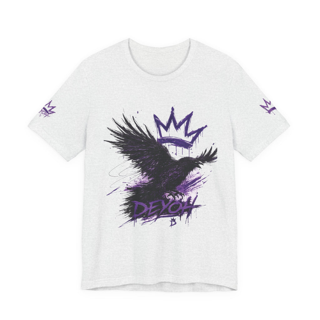 Raven Crown Graphic Tee — 'DEVON' Purple Streetwear T-Shirt
