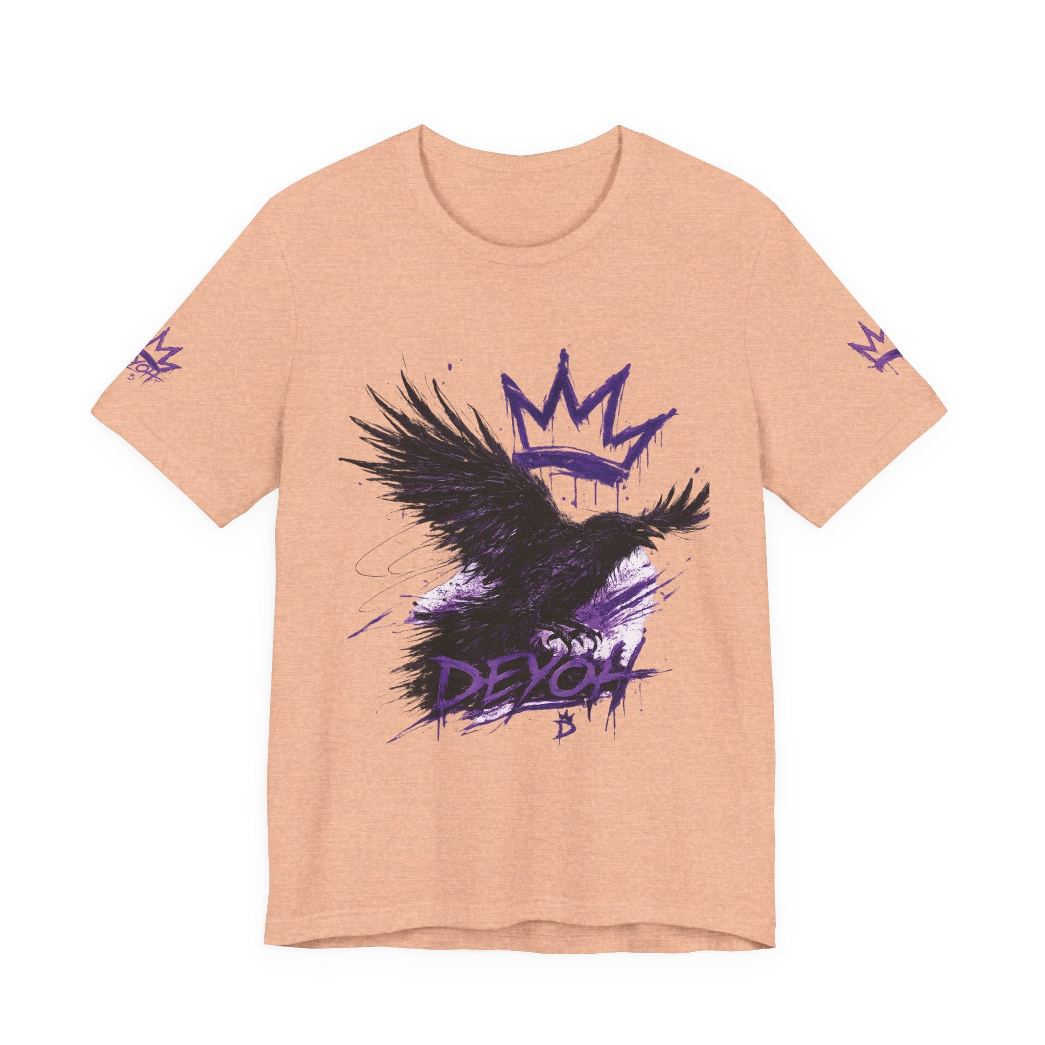 Raven Crown Graphic Tee — 'DEVON' Purple Streetwear T-Shirt