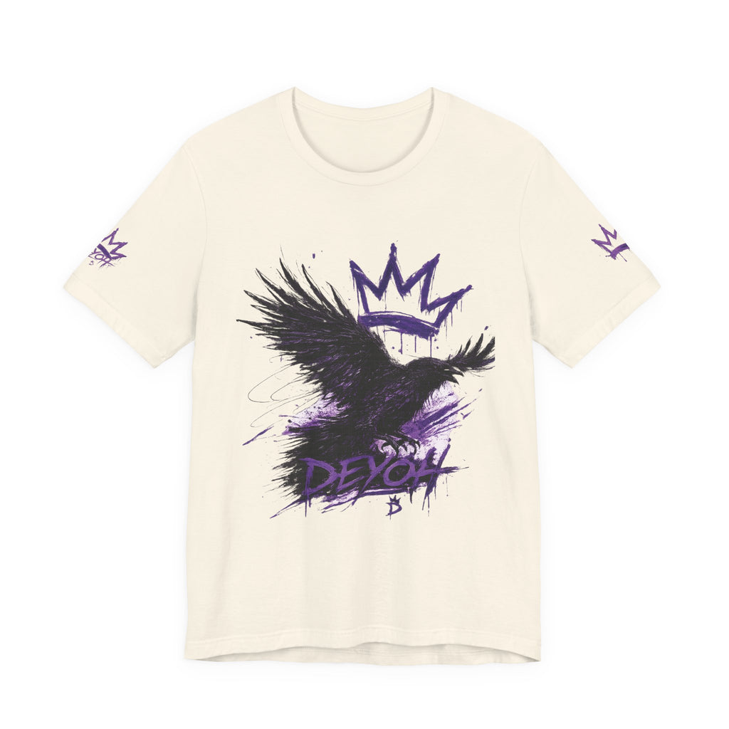 Raven Crown Graphic Tee — 'DEVON' Purple Streetwear T-Shirt